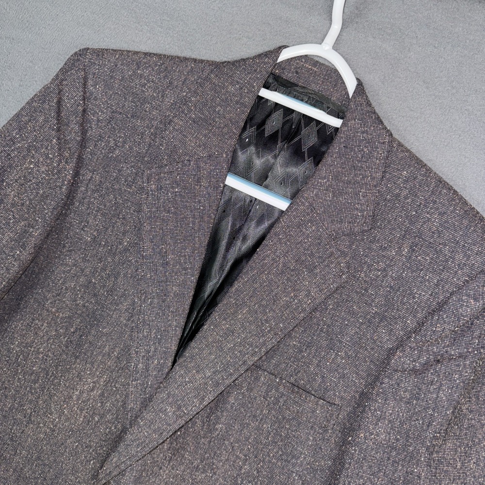Holland & Sherry Blazer Mens 42R Gray Pink Tweed Custom Tailored Vintage 1987